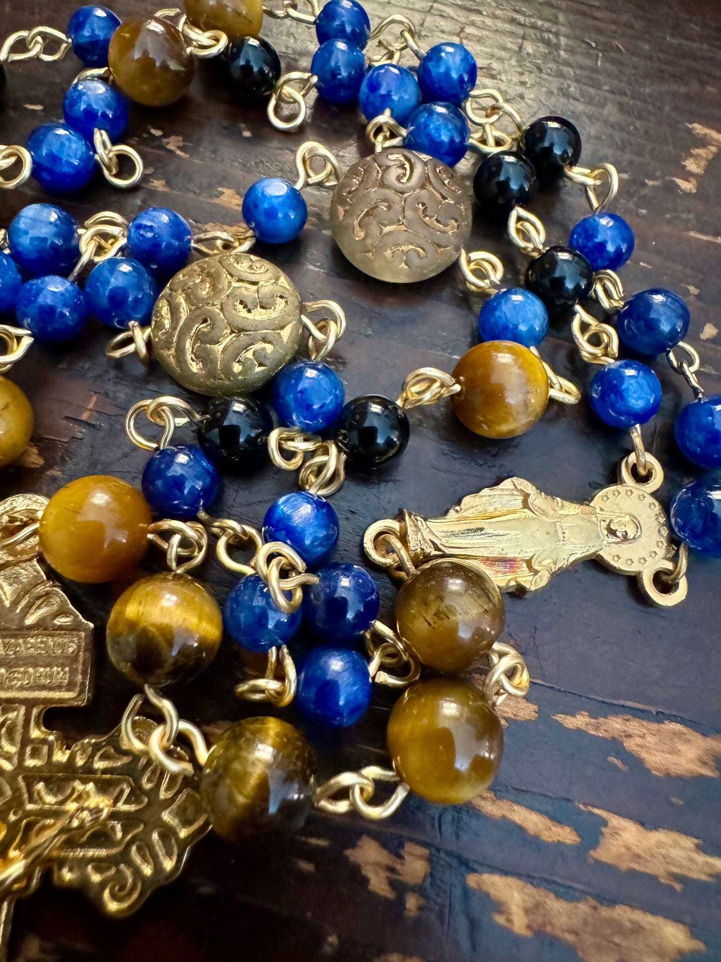 Kyanite and Tiger’s Eye Dominican Rosary