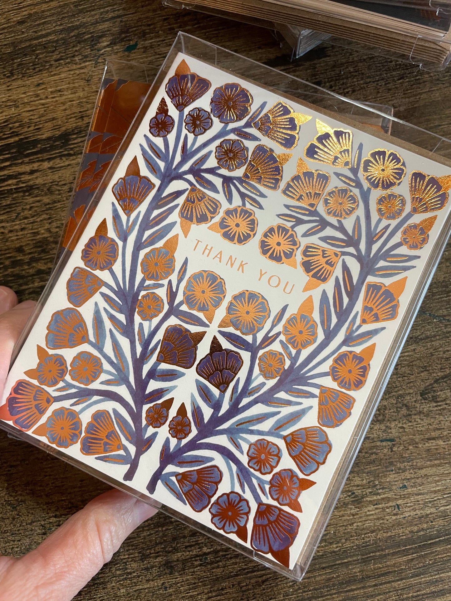 Many Friends, “Thank You," Foil Stamped Cards, by Katharine Watson, 6-pack