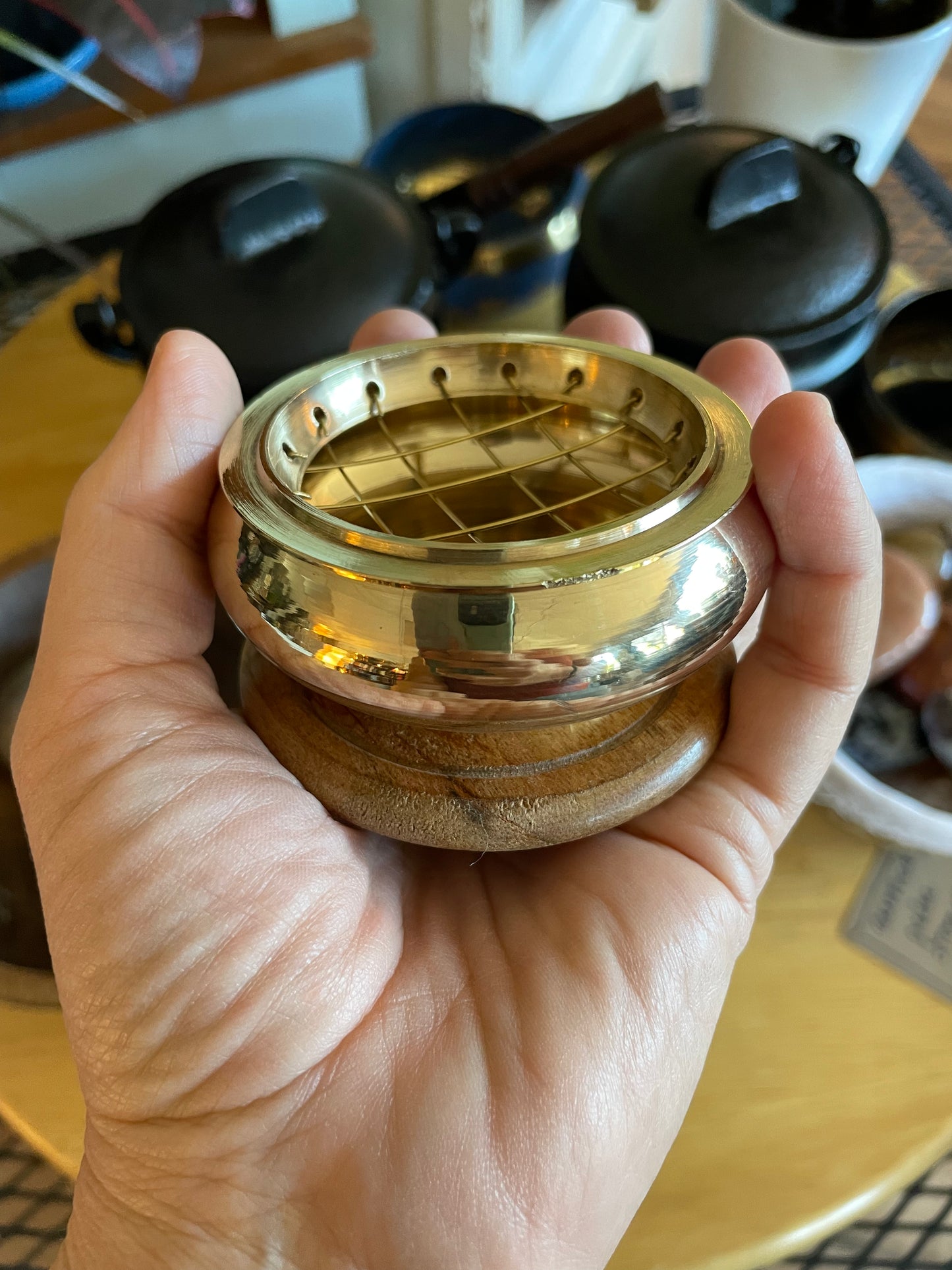 Brass Charcoal Resin Burner 3"