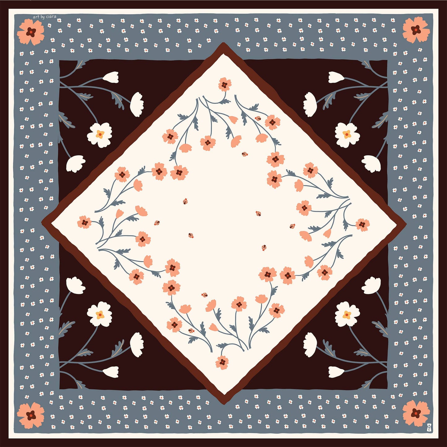 Pink Poppies Altar Cloth/Bandana