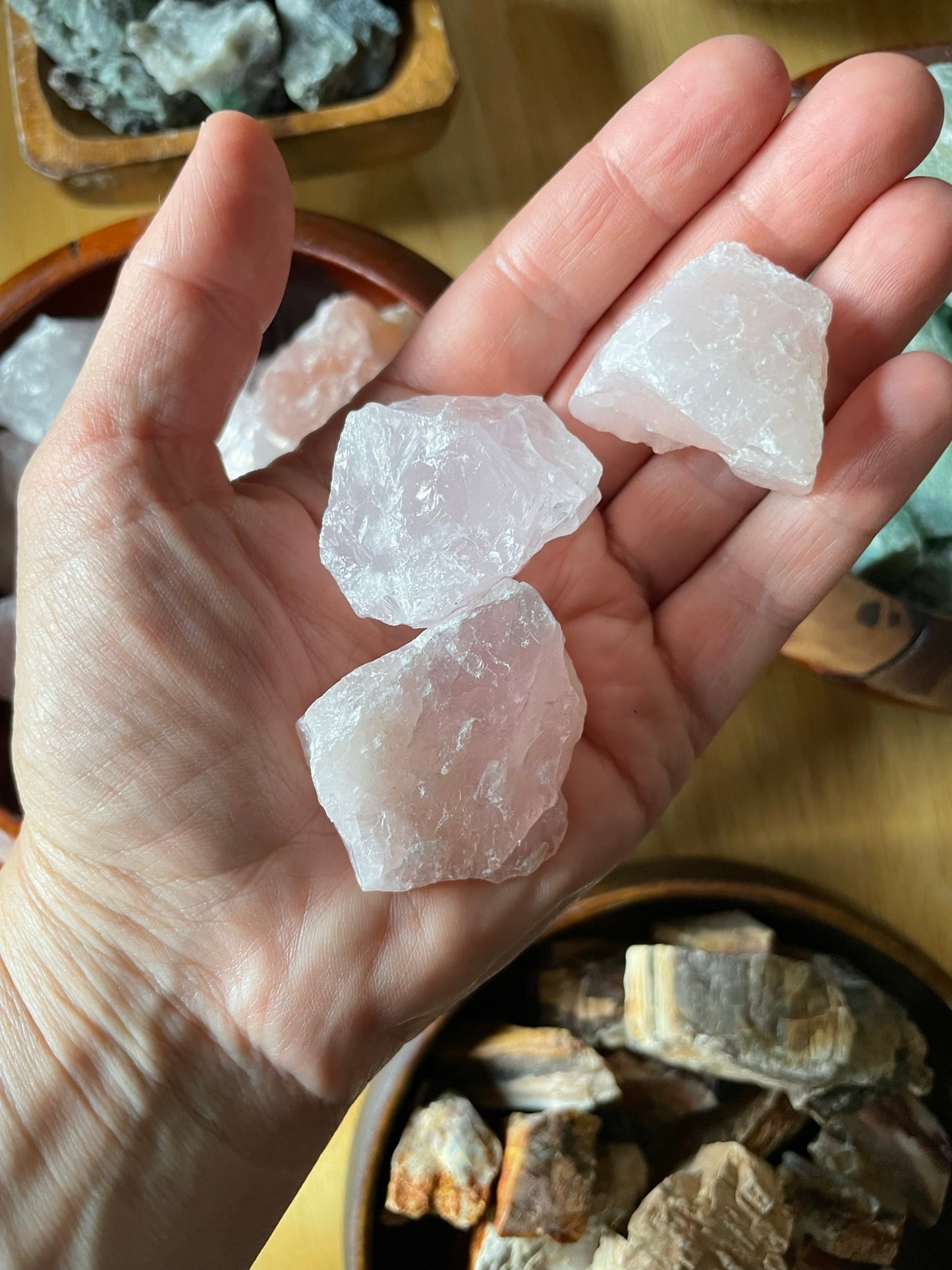 Rose Quartz, chunks, raw