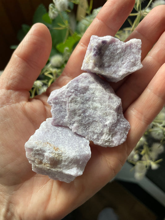 Lepidolite, chunks, rough