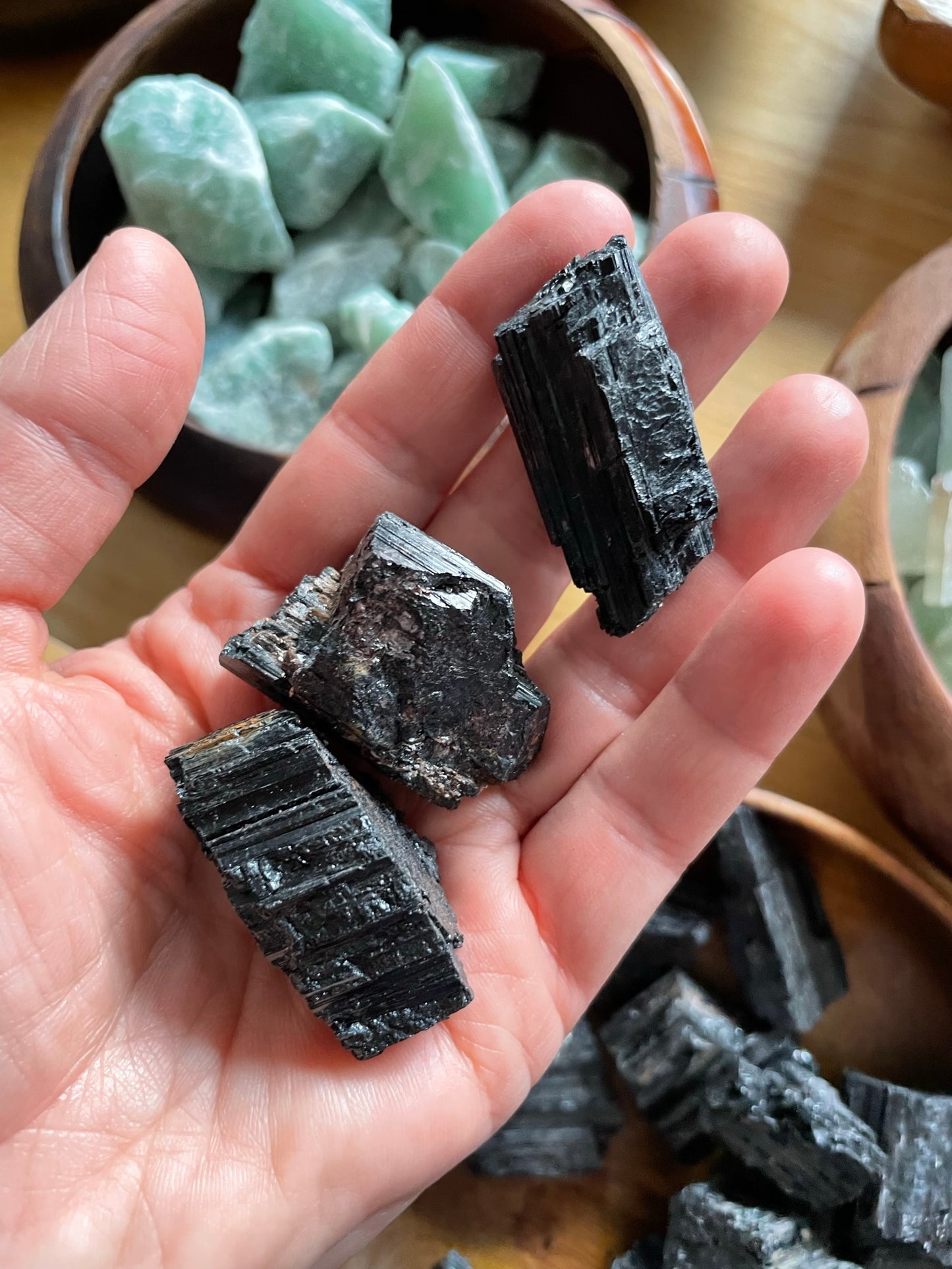 Black Tourmaline, chunks, rough