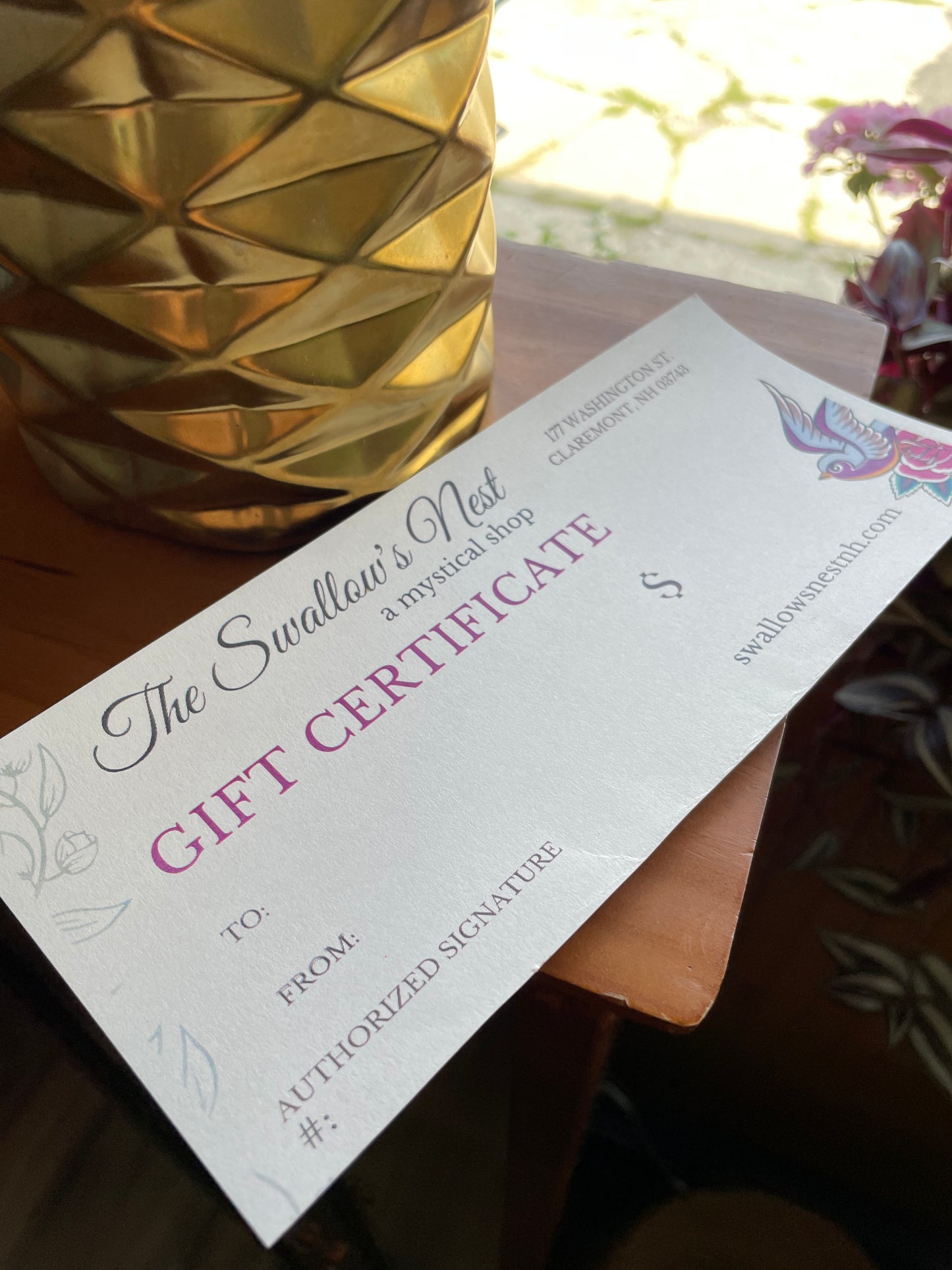 Swallow's Nest Gift Certificate