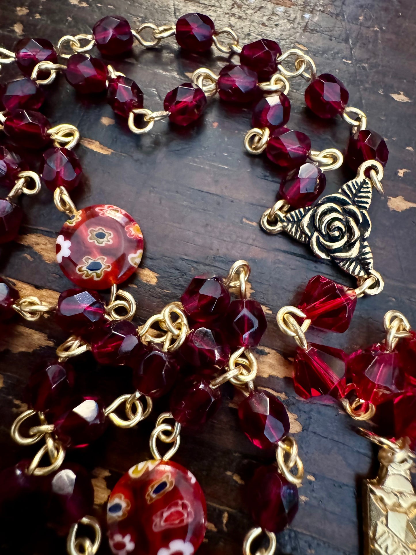 Red Glass Dominican Rosary