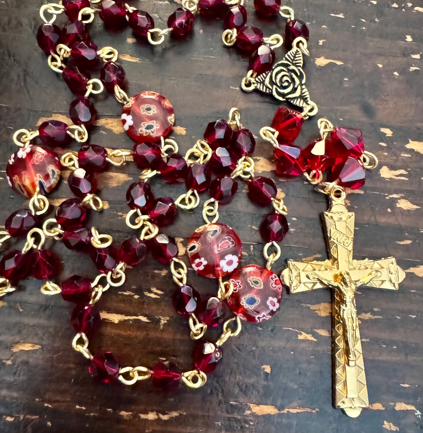 Red Glass Dominican Rosary