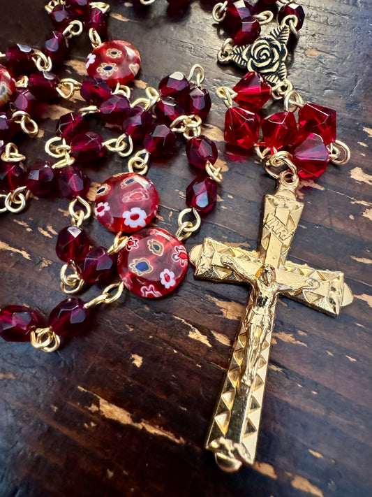 Red Glass Dominican Rosary