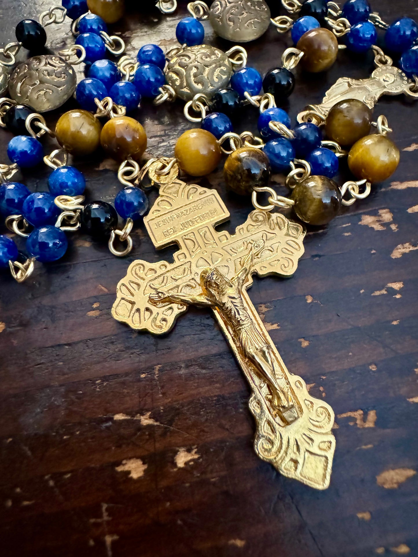 Kyanite and Tiger’s Eye Dominican Rosary