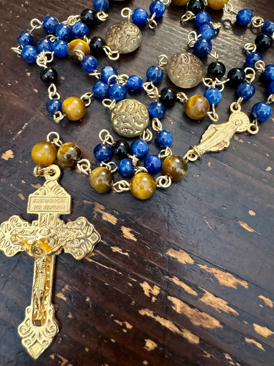 Kyanite and Tiger’s Eye Dominican Rosary