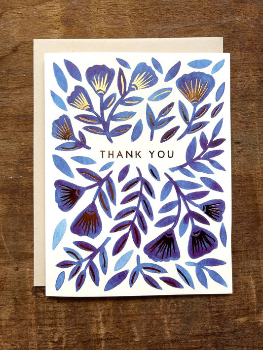 Brushflower “Thank You" Foil Stamped Cards by Katharine Watson, 6-pack