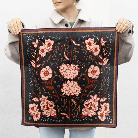 Black Floral Altar Cloth/Bandana
