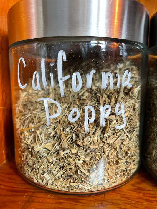 California Poppy, dried, cut, organic