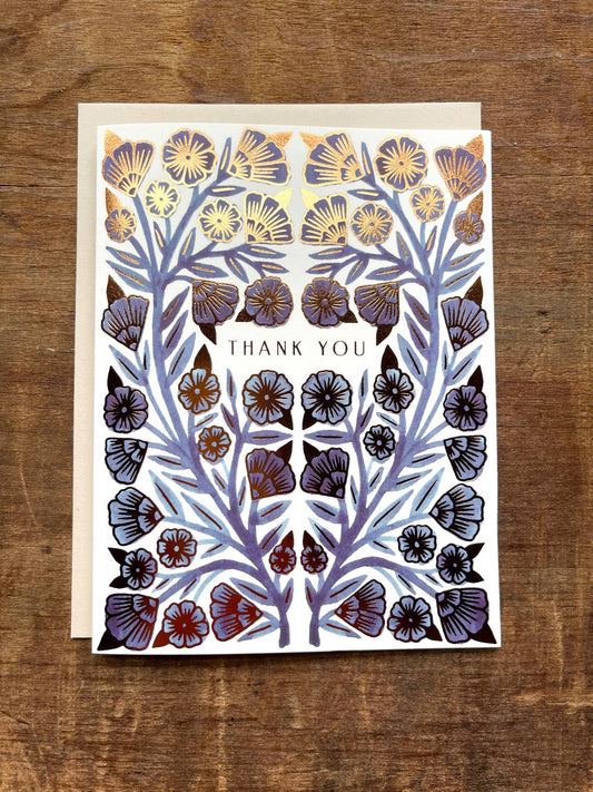 Many Friends, “Thank You," Foil Stamped Cards, by Katharine Watson, 6-pack